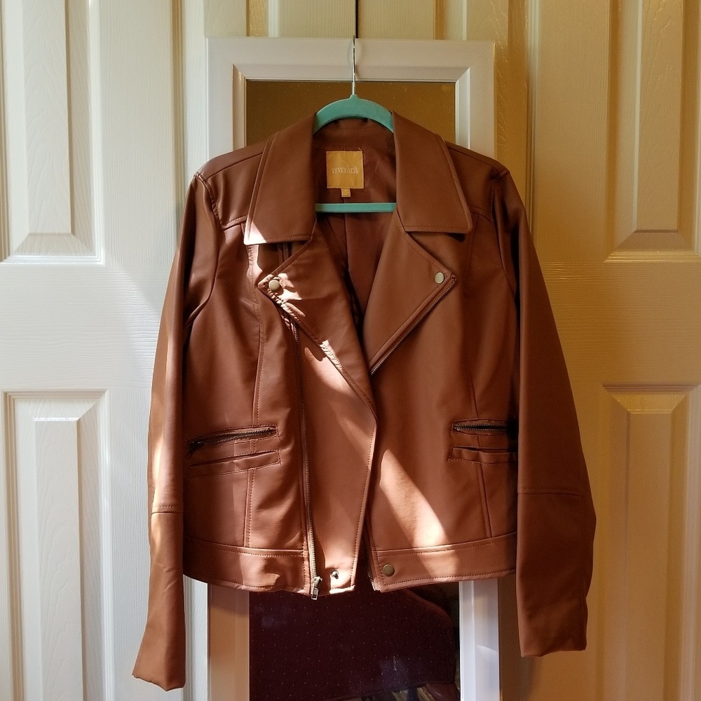 NWOT Light Brown Leather Jacket